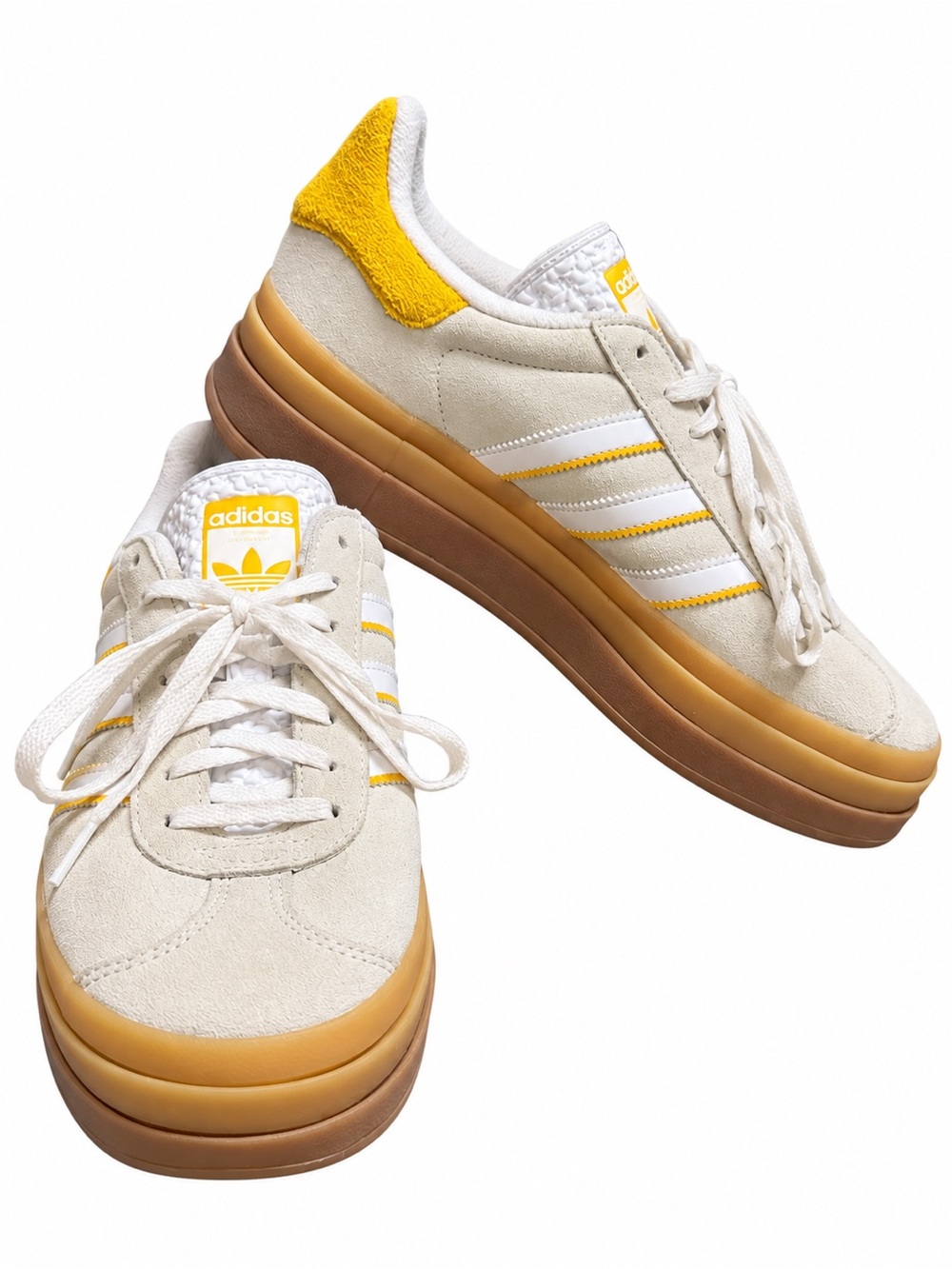 Adidas Gazelle Bold Cream Yellow Gum Platform Sneakers Women’s 9.5